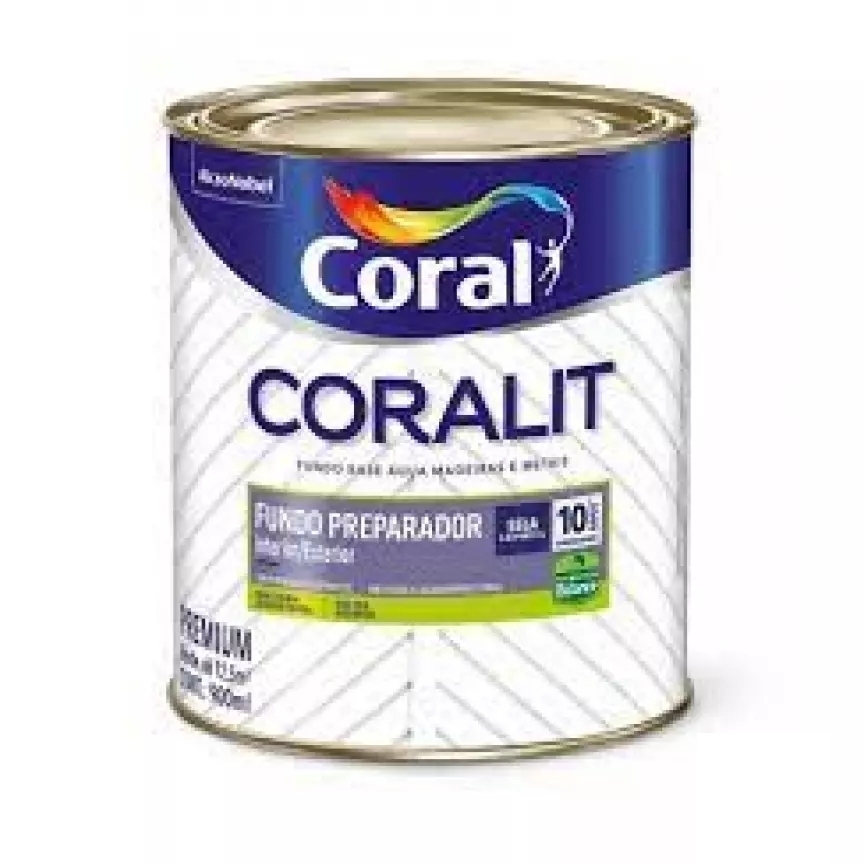 Fundo Preparador base agua para Madeira e Metal Coralit 900ml Coral